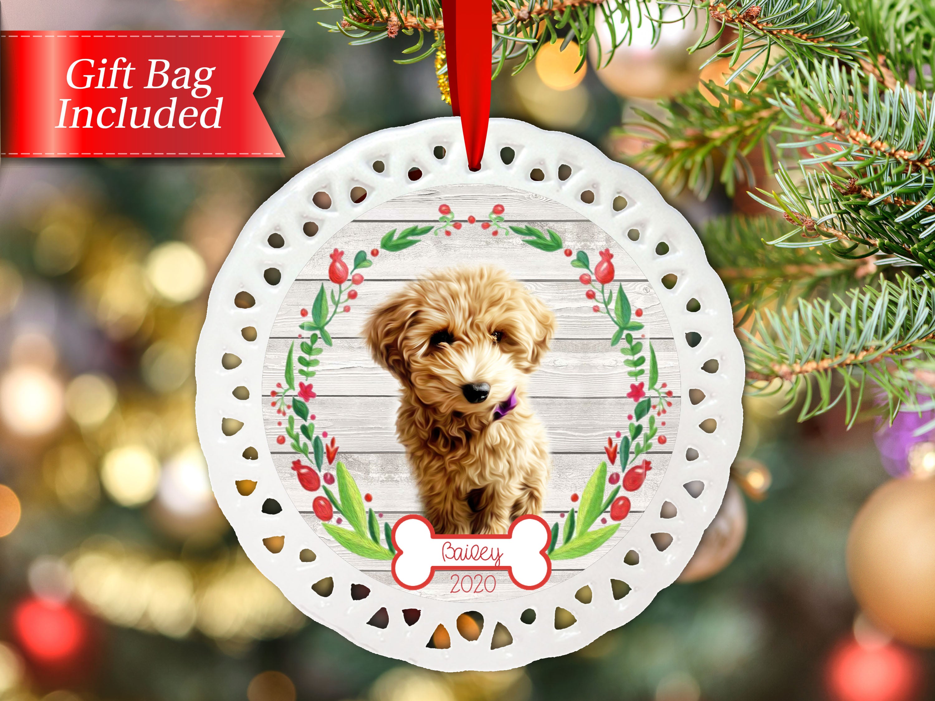 Personalized Christmas Ornament | Festive Lights